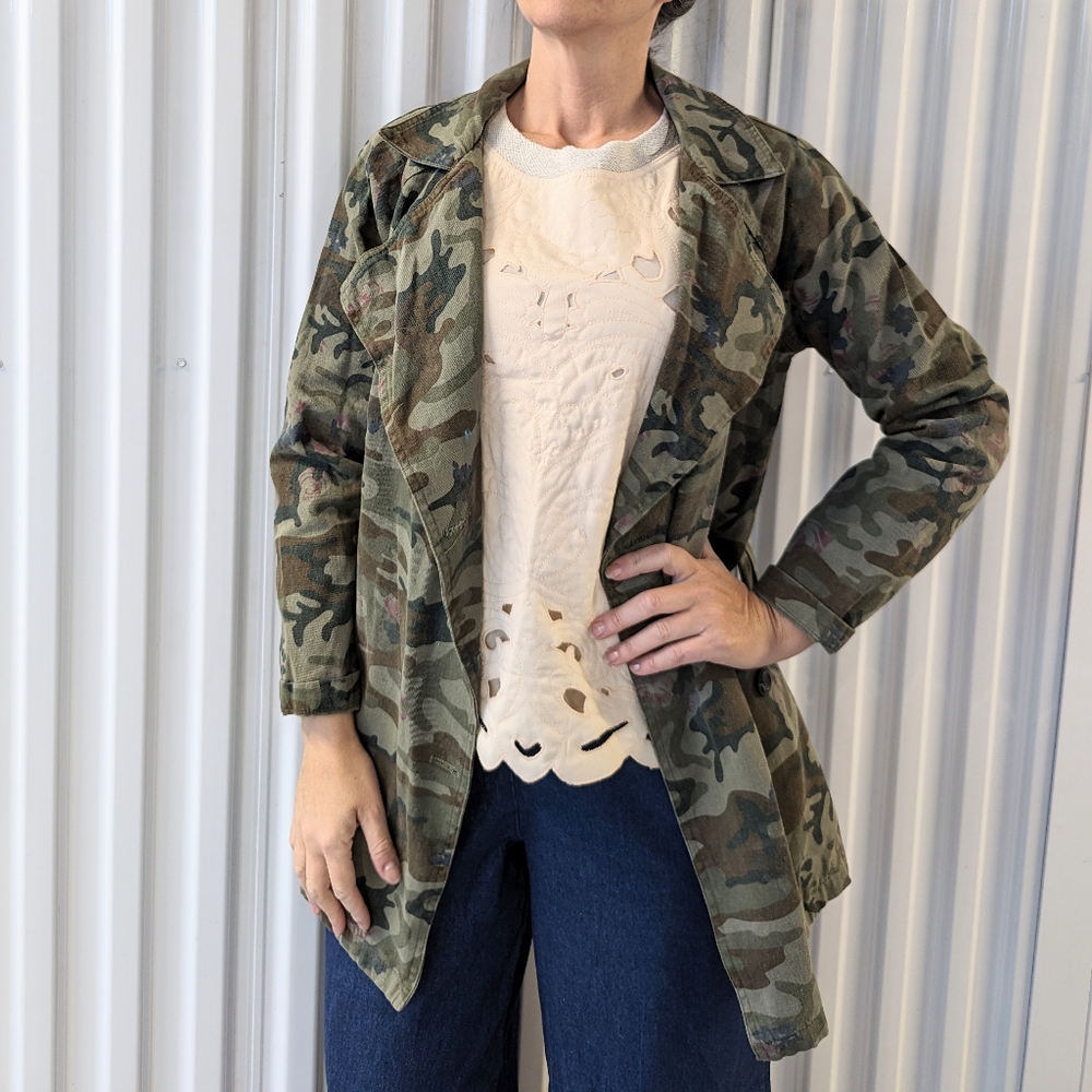 MYSTREE camouflage belted jacket S (O4)